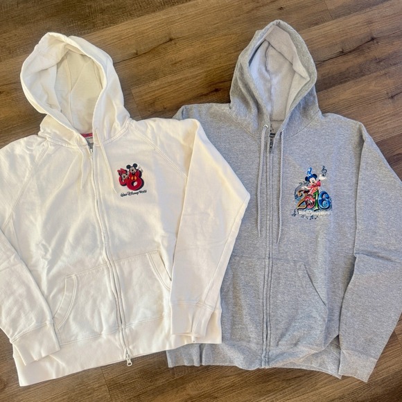 Disney Tops - Set of 2 Walt Disney World Disneyland 2008 2016 Zip Hoodie Women's S/M